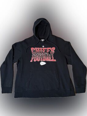 211 Darius Rucker Kansas City Chiefs Football Black Hoodie - Red Logo, Size XL